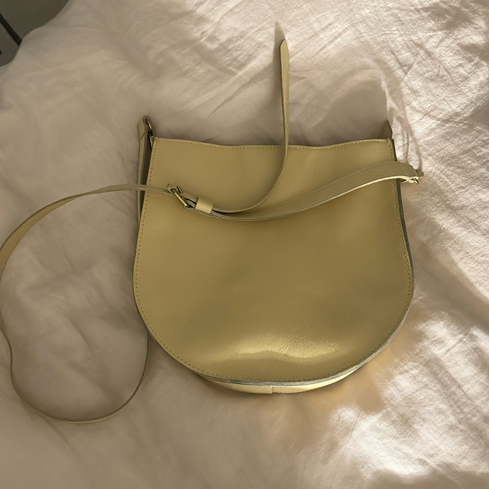 Yellow leather Madewell cross body purse